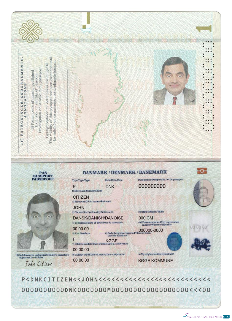 Download Denmark passport 2022 present Photoshop template